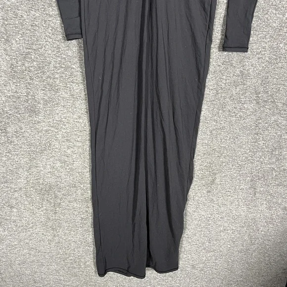 Skims Dress Womens Small Black Fits Everybody Low Back Long Sleeve Bodycon  Maxi